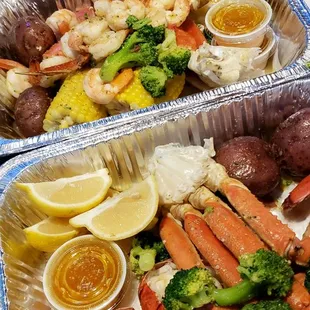 Shrimp and crab broiler and lobster and crab broiler.