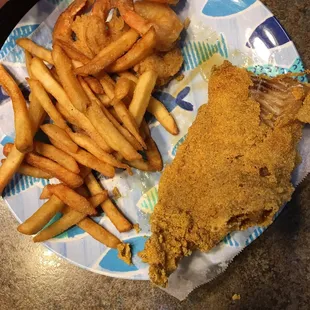 Walleye Shark Combo with fries.
