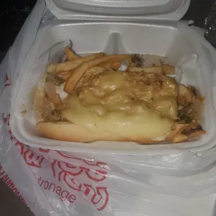 a sandwich in a container