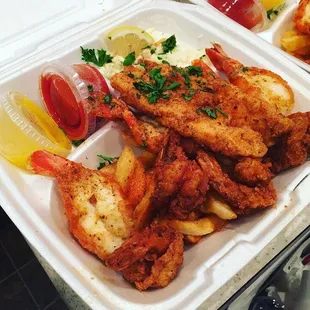 Orange Roughy and Shrimp Dinner