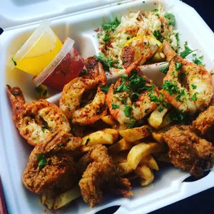 Shrimp and scampi dinner 15.99