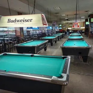 Plenty of pool tables.