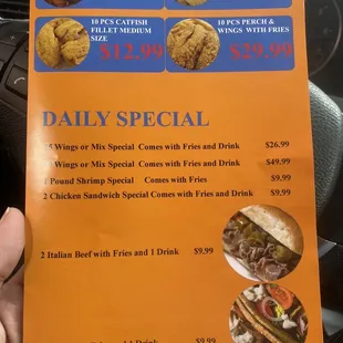 the menu