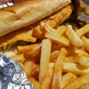 Catfish sandwich is a treat for you fish lovers.
