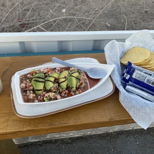Ceviche Tostada.