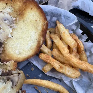 a sandwich and french fries