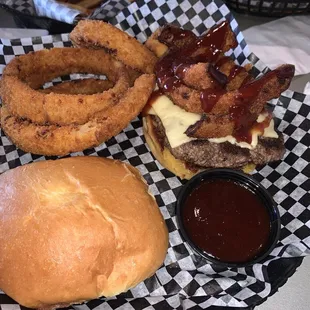 Southwest Burger and Onion Rings... Excellent!!!