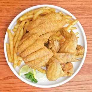 Catfish and chicken wings