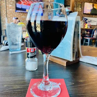 a glass of wine