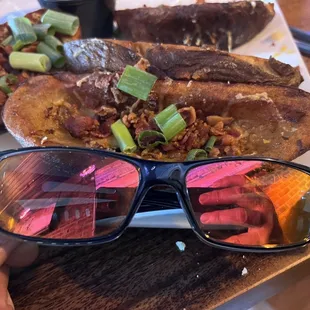 A single potato skin was as long and wide (or more) as my sunglasses. And there were FIVE of them!