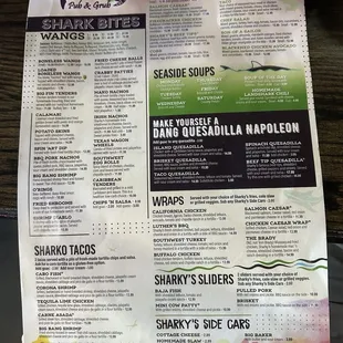 Side of the menu