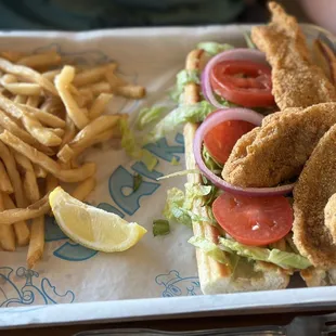 The fried catfish Po-Boy