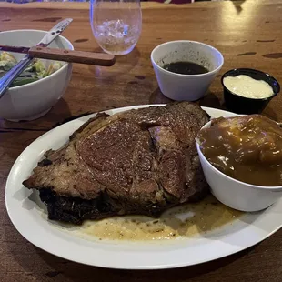 Prime Rib special with mashed potatoes.