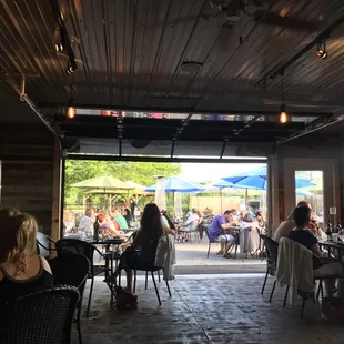 the outdoor dining area