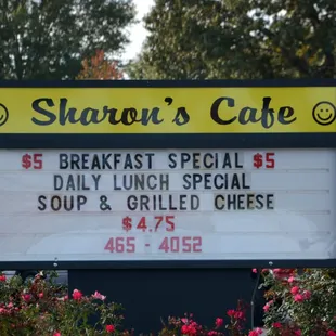 a sign for the restaurant