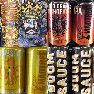 a variety of cans