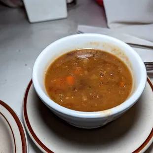 soup (included with prime rib dinner)