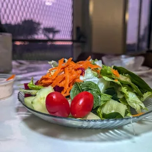 salad, comes with prime rib