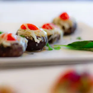 Appetizer Bites Roasted Mini Portobello Mushrooms Stuffed Garlic Herb Butter