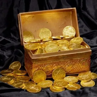 a chest full of gold coins
