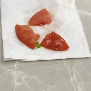 Tomatoes covered in mold from the fresh Garden Salad