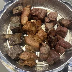 Mixed kebabs (missing one of the meats)