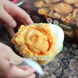 Double Mixed Mango and Kashta Ice Cream ($5.25) - good. The mango is very mango-y.