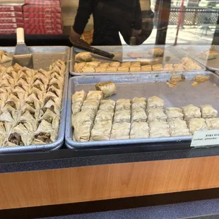 a variety of pastries on display