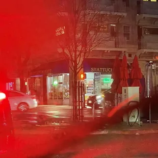 a red light at night