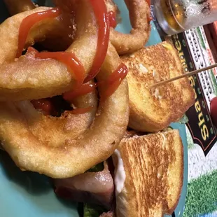 Blt and onion rings