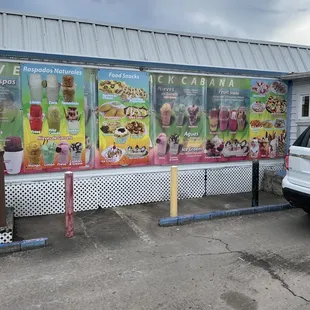 a car parked in front of a store