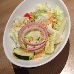 Side salad. I did eat one cucumber slice ad a tomato before I took the shot though.