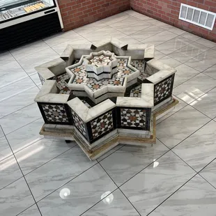 a table made out of stone