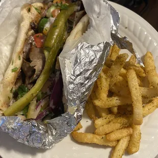 Gyro and zaatar fries