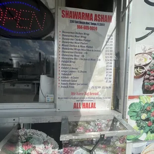 New menu with updated pricing 2022