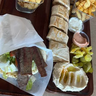chicken shawarma plater and gyro meal