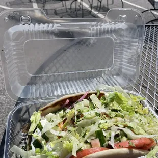 Gyro minus their purple cabbage.