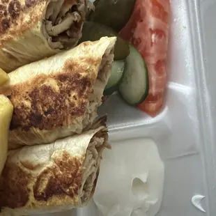 6. Beef Sandwich with a beef shawarma platter