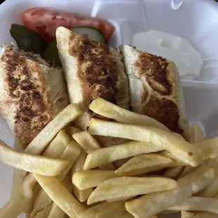 1. Chicken shawarma Sandwich with a chicken shawarma platter