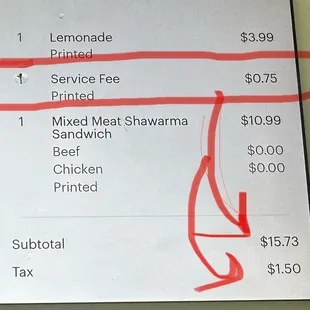 Unfair charge of 5% extra ($0.75) , which will eventually INCREASE up to the tax (already 6%)