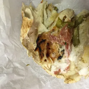 No sauce with sauce and a non chewable piece of chicken. Went right to the garbage