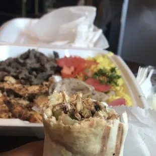 Chicken Shawarma, mixed plate very delicious