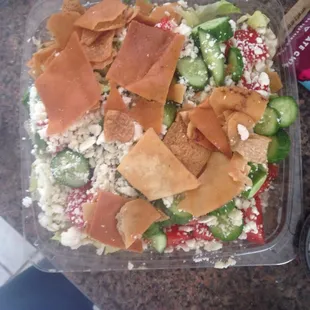 Chicken fattoush salad