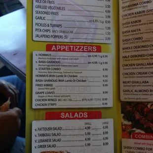 menu