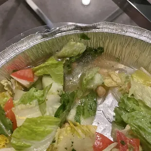 Water in the bottom of salad