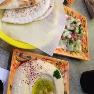 Hummus and pita come with entrees! What a deal!!