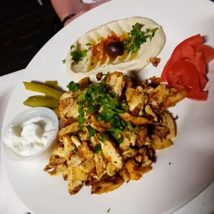 Chicken shwarma plate