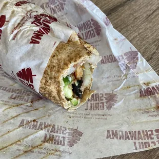 Chicken Shwarma on Wheat Pita