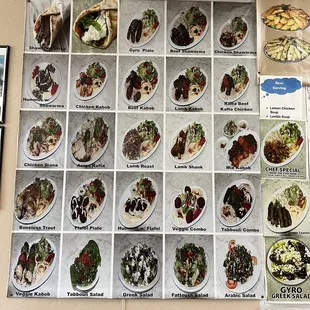 sushi and sashimi, menu