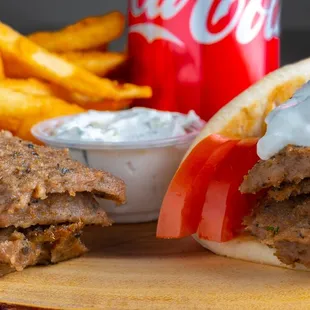 a sandwich and french fries